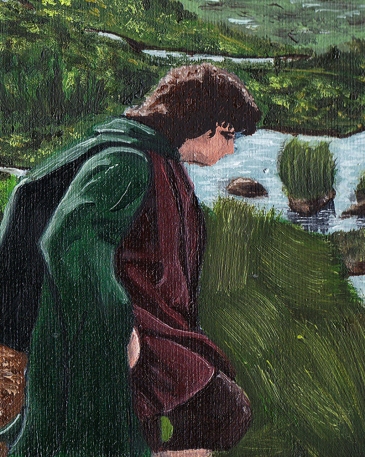 Frodo Baggins passage of the marshes lord of the rings artwork oil painting illustration amazon tv series concept art landscape fantasy