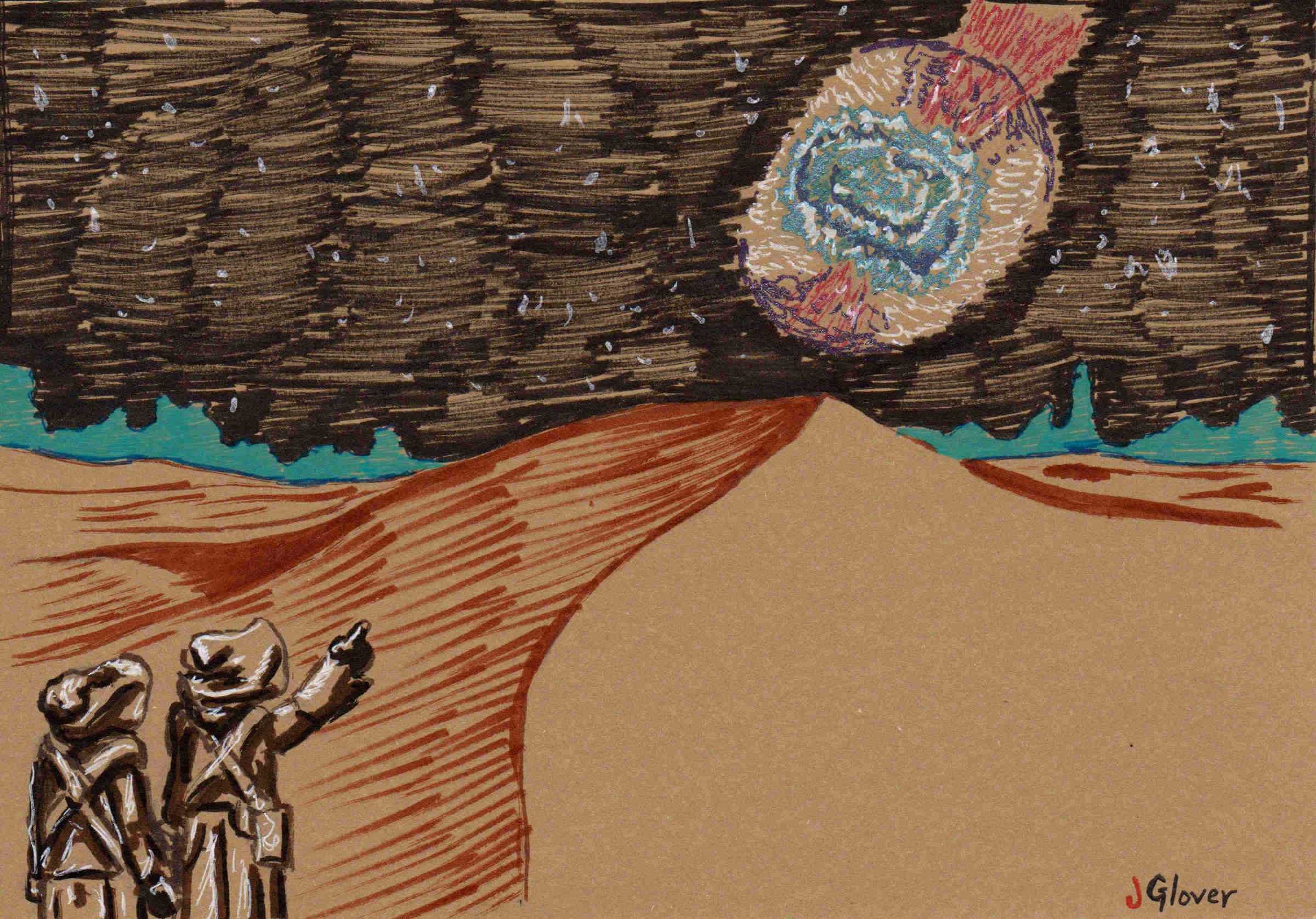 Jawas in the desert - Ink Drawing - Star Wars Art - Illustration -